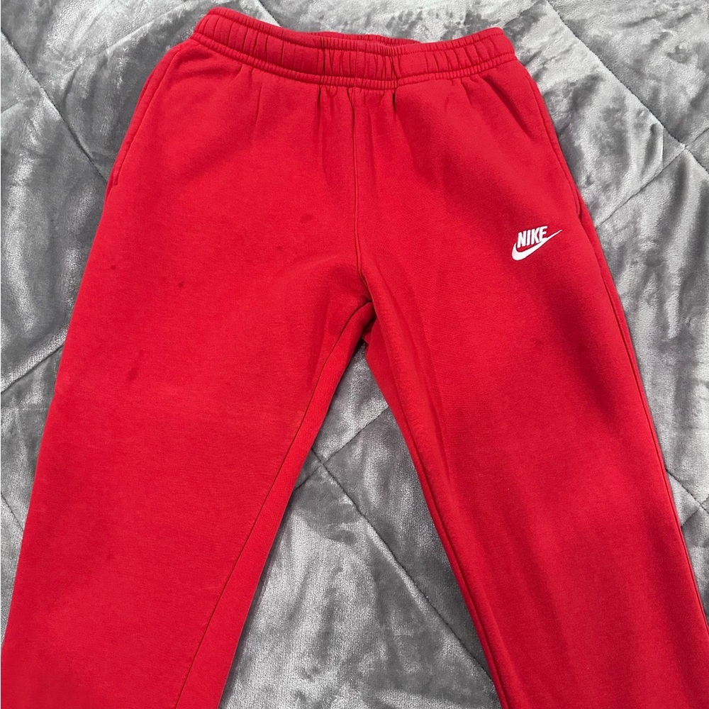 Red Embroidered Sweatpants
